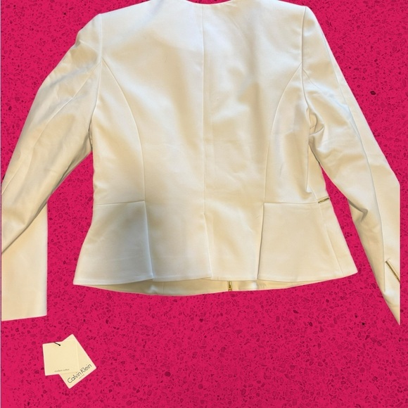 NWT Calvin Klein white Blazer with minor stains sz 14 - Picture 10 of 10